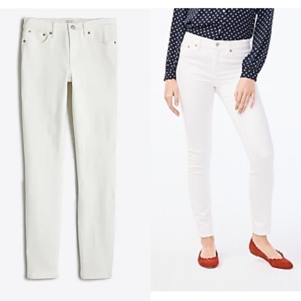 NEW JCREW SZ 27 8" Midrise Skinny Jean In White Denim